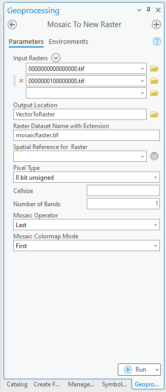 Mosaic tool inputs