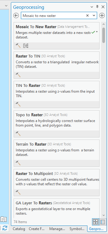 Searching for the mosaic tool